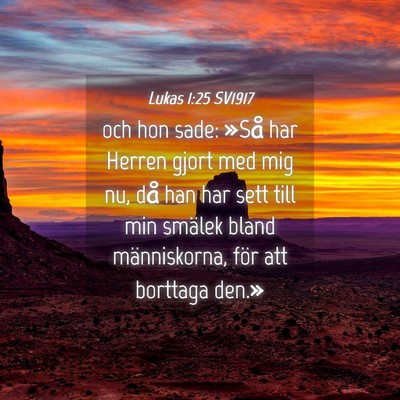 Picture 04 - Lukas 1:25 SV1917 - och hon sade: »Så har Herren gjort med mig nu, - Bible Verse Picture