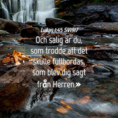 Picture 04 - Lukas 1:45 SV1917 - Och salig är du, som trodde att det skulle - Bible Verse Picture