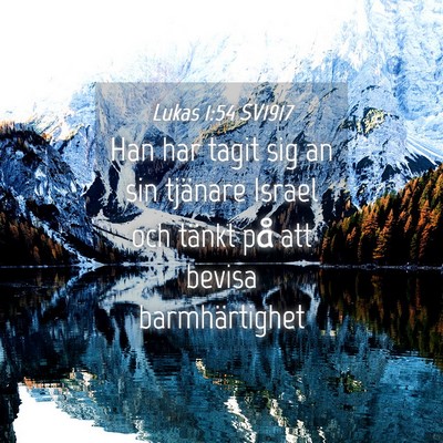 Picture 04 - Lukas 1:54 SV1917 - Han har tagit sig an sin tjänare Israel och - Bible Verse Picture