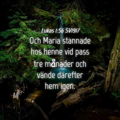 Picture 04 - Lukas 1:56 SV1917 - Och Maria stannade hos henne vid pass tre - Bible Verse Picture