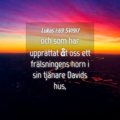 Picture 04 - Lukas 1:69 SV1917 - och som har upprättat åt oss ett frälsningens - Bible Verse Picture