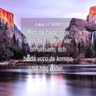 Picture 04 - Lukas 1:7 SV1917 - Men de hade inga barn, ty Elisabet var ofruktsam; - Bible Verse Picture
