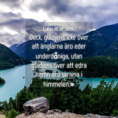 Picture 04 - Lukas 10:20 SV1917 - Dock, glädjens icke över att änglarna äro - Bible Verse Picture