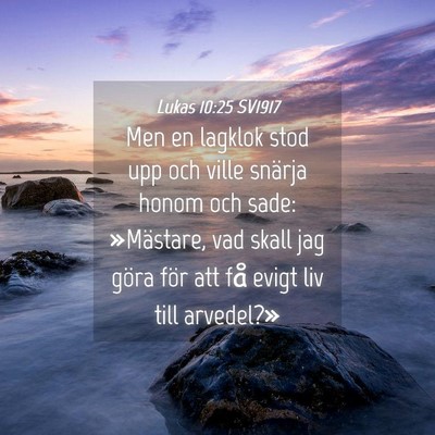 Picture 04 - Lukas 10:25 SV1917 - Men en lagklok stod upp och ville snärja honom - Bible Verse Picture