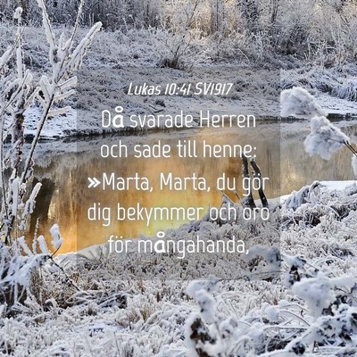 Picture 04 - Lukas 10:41 SV1917 - Då svarade Herren och sade till henne: »Marta, - Bible Verse Picture