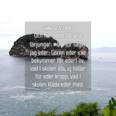 Picture 04 - Lukas 12:22 SV1917 - Och han sade till sina lärjungar: »Därför - Bible Verse Picture