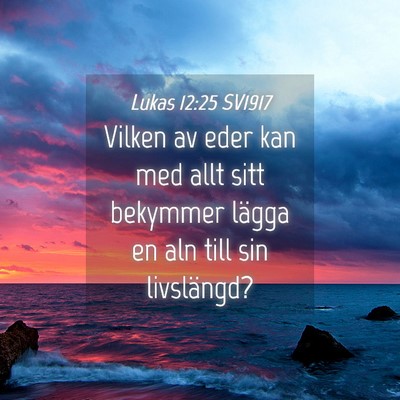 Picture 04 - Lukas 12:25 SV1917 - Vilken av eder kan med allt sitt bekymmer lägga - Bible Verse Picture