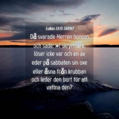 Picture 04 - Lukas 13:15 SV1917 - Då svarade Herren honom och sade: »I skrymtare, - Bible Verse Picture
