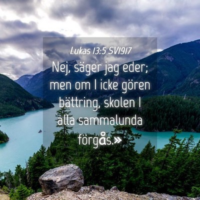 Picture 04 - Lukas 13:5 SV1917 - Nej, säger jag eder; men om I icke gören - Bible Verse Picture