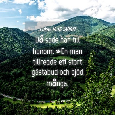 Picture 04 - Lukas 14:16 SV1917 - Då sade han till honom: »En man tillredde ett - Bible Verse Picture