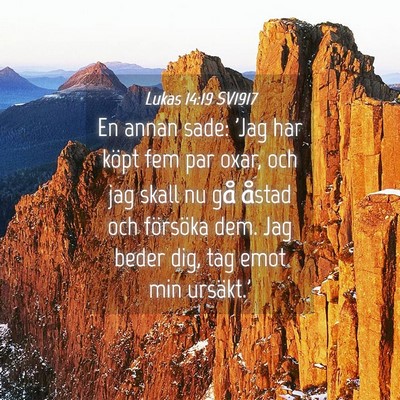 Picture 04 - Lukas 14:19 SV1917 - En annan sade: 'Jag har köpt fem par oxar, och - Bible Verse Picture