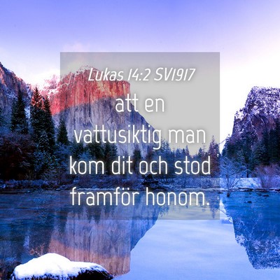 Picture 04 - Lukas 14:2 SV1917 - att en vattusiktig man kom dit och stod framför - Bible Verse Picture