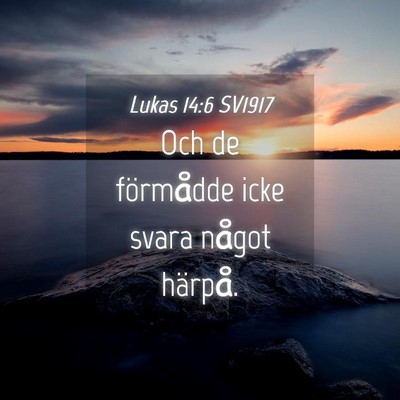 Picture 04 - Lukas 14:6 SV1917 - Och de förmådde icke svara något - Bible Verse Picture