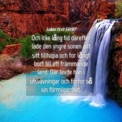Picture 04 - Lukas 15:13 SV1917 - Och icke lång tid därefter lade den yngre sonen - Bible Verse Picture