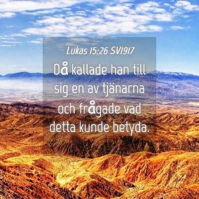Picture 04 - Lukas 15:26 SV1917 - Då kallade han till sig en av tjänarna och - Bible Verse Picture