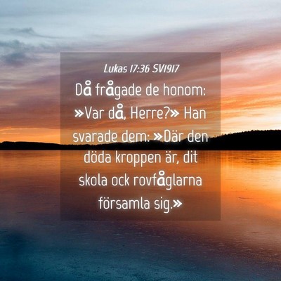 Picture 04 - Lukas 17:36 SV1917 - Då frågade de honom: »Var då, Herre?» Han - Bible Verse Picture