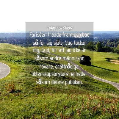 Picture 04 - Lukas 18:11 SV1917 - Fariséen trädde fram och bad så för sig - Bible Verse Picture