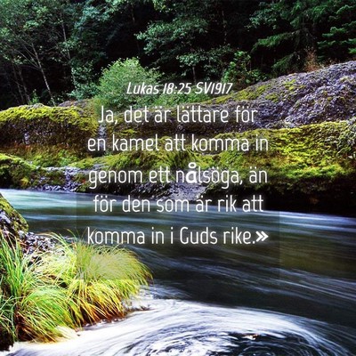 Picture 04 - Lukas 18:25 SV1917 - Ja, det är lättare för en kamel att komma in - Bible Verse Picture