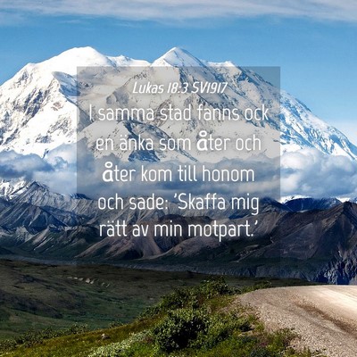 Picture 04 - Lukas 18:3 SV1917 - I samma stad fanns ock en änka som åter och - Bible Verse Picture