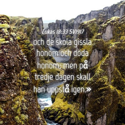 Picture 04 - Lukas 18:33 SV1917 - och de skola gissla honom och döda honom; men - Bible Verse Picture