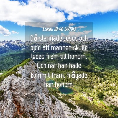 Picture 04 - Lukas 18:40 SV1917 - Då stannade Jesus och bjöd att mannen skulle - Bible Verse Picture