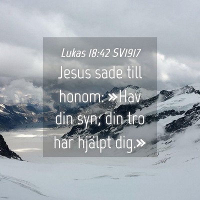 Picture 04 - Lukas 18:42 SV1917 - Jesus sade till honom: »Hav din syn; din tro har - Bible Verse Picture