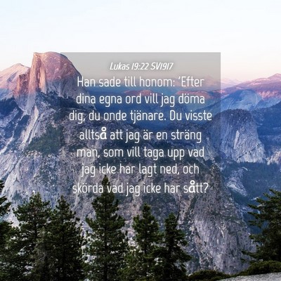 Picture 04 - Lukas 19:22 SV1917 - Han sade till honom: 'Efter dina egna ord vill - Bible Verse Picture