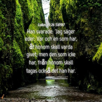 Picture 04 - Lukas 19:26 SV1917 - Han svarade: 'Jag säger eder: Var och en som - Bible Verse Picture