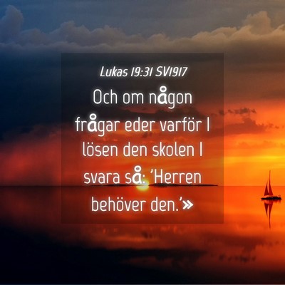 Picture 04 - Lukas 19:31 SV1917 - Och om någon frågar eder varför I lösen den - Bible Verse Picture