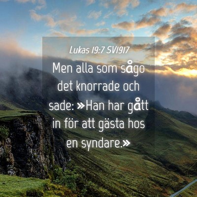 Picture 04 - Lukas 19:7 SV1917 - Men alla som sågo det knorrade och sade: »Han - Bible Verse Picture