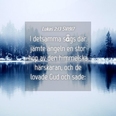 Picture 04 - Lukas 2:13 SV1917 - I detsamma sågs där jämte ängeln en stor hop - Bible Verse Picture