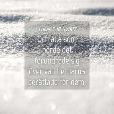 Picture 04 - Lukas 2:18 SV1917 - Och alla som hörde det förundrade sig över vad - Bible Verse Picture
