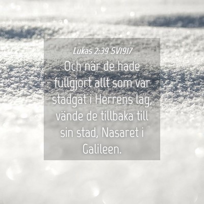 Picture 04 - Lukas 2:39 SV1917 - Och när de hade fullgjort allt som var stadgat i - Bible Verse Picture