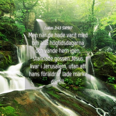 Picture 04 - Lukas 2:43 SV1917 - Men när de hade varit med om alla - Bible Verse Picture