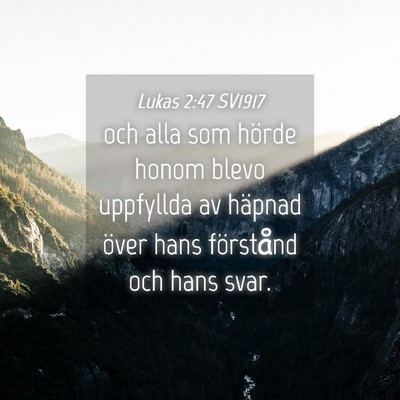 Picture 04 - Lukas 2:47 SV1917 - och alla som hörde honom blevo uppfyllda av - Bible Verse Picture