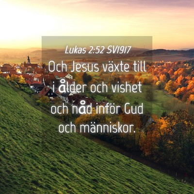 Picture 04 - Lukas 2:52 SV1917 - Och Jesus växte till i ålder och vishet och - Bible Verse Picture