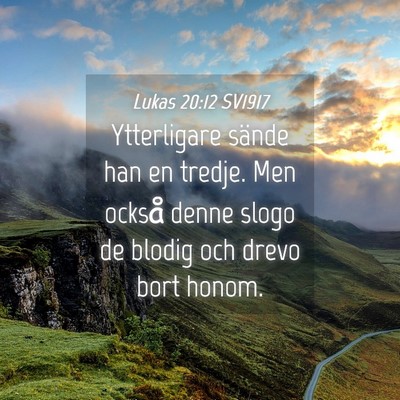 Picture 04 - Lukas 20:12 SV1917 - Ytterligare sände han en tredje. Men också - Bible Verse Picture