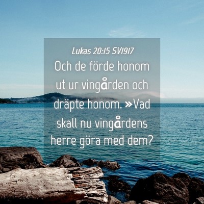 Picture 04 - Lukas 20:15 SV1917 - Och de förde honom ut ur vingården och dräpte - Bible Verse Picture