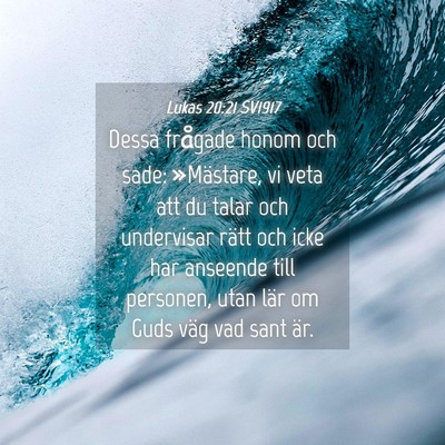 Picture 04 - Lukas 20:21 SV1917 - Dessa frågade honom och sade: »Mästare, vi - Bible Verse Picture