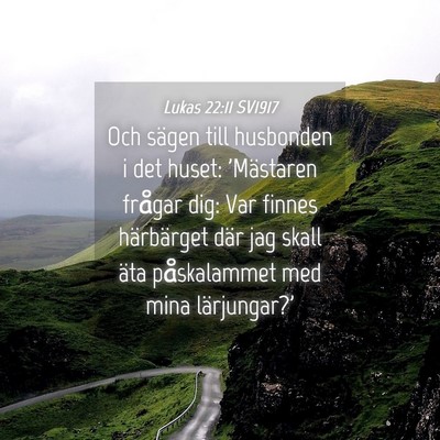 Picture 04 - Lukas 22:11 SV1917 - Och sägen till husbonden i det huset: 'Mästaren - Bible Verse Picture