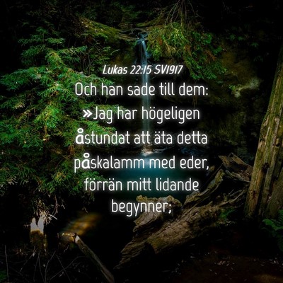 Picture 04 - Lukas 22:15 SV1917 - Och han sade till dem: »Jag har högeligen - Bible Verse Picture
