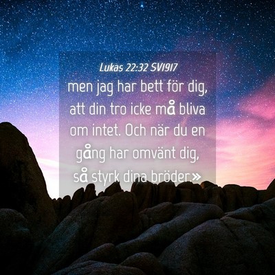 Picture 04 - Lukas 22:32 SV1917 - men jag har bett för dig, att din tro icke må - Bible Verse Picture