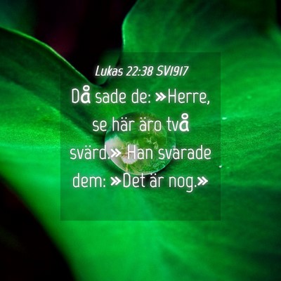 Picture 04 - Lukas 22:38 SV1917 - Då sade de: »Herre, se här äro två svärd.» - Bible Verse Picture