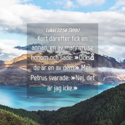 Picture 04 - Lukas 22:58 SV1917 - Kort därefter fick en annan, en av mannen, se - Bible Verse Picture