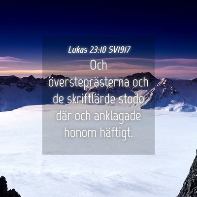Picture 04 - Lukas 23:10 SV1917 - Och översteprästerna och de skriftlärde stodo - Bible Verse Picture