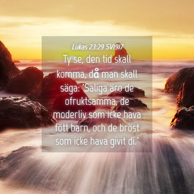 Picture 04 - Lukas 23:29 SV1917 - Ty se, den tid skall komma, då man skall säga: - Bible Verse Picture