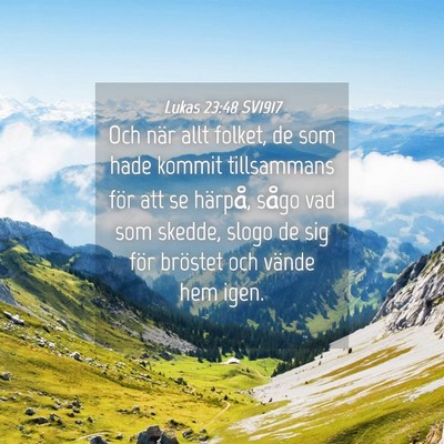 Picture 04 - Lukas 23:48 SV1917 - Och när allt folket, de som hade kommit - Bible Verse Picture