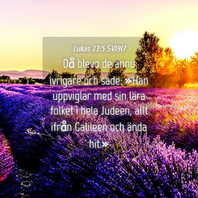 Picture 04 - Lukas 23:5 SV1917 - Då blevo de ännu ivrigare och sade: »Han - Bible Verse Picture