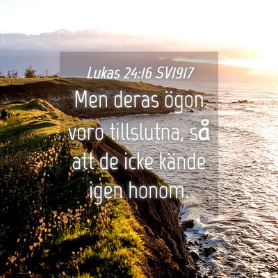Picture 04 - Lukas 24:16 SV1917 - Men deras ögon voro tillslutna, så att de icke - Bible Verse Picture
