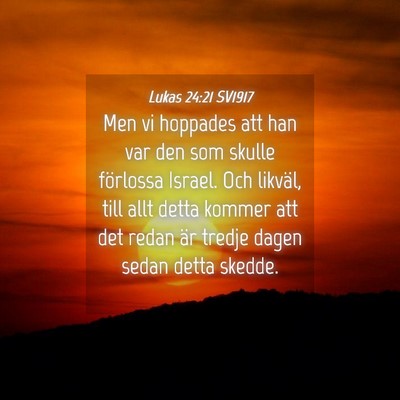 Picture 04 - Lukas 24:21 SV1917 - Men vi hoppades att han var den som skulle - Bible Verse Picture